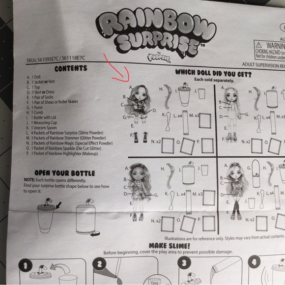 Rainbow Surprise 14” Doll- Rainbow Dream Doll with DIY Slime - Picture 10 of 14